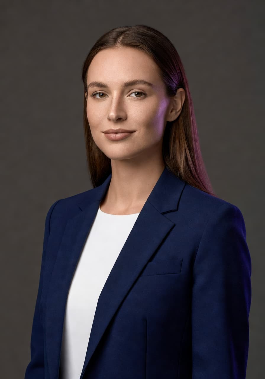 Polished professional AI headshot generated from a selfie with SelfAI – AI Photo Studio