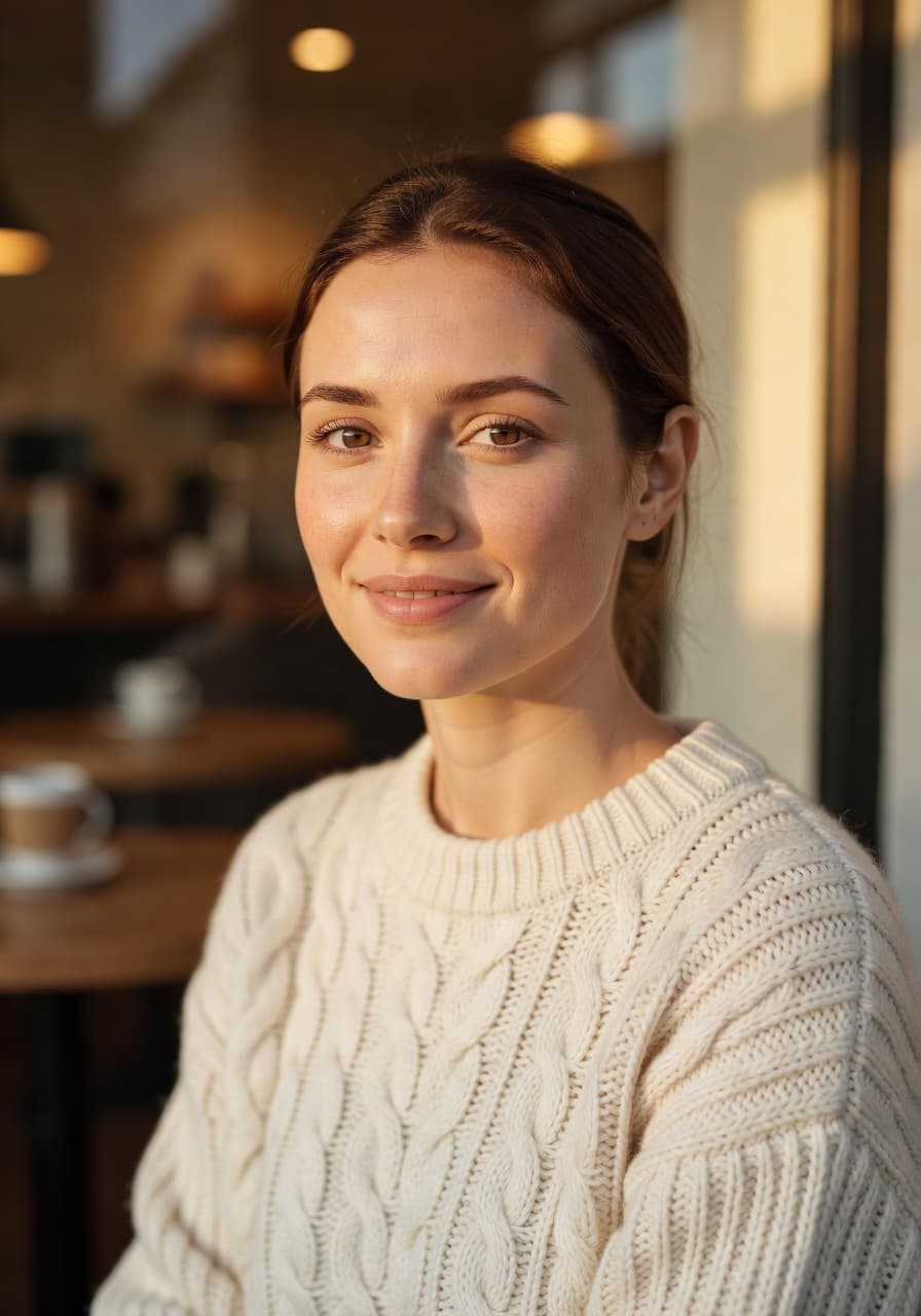 Natural light AI lifestyle portrait generated with SelfAI AI Photo Studio