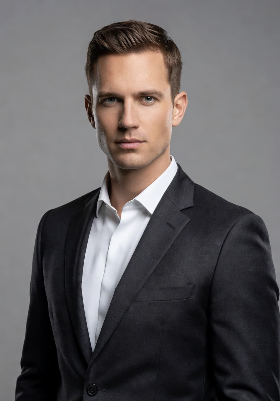 Studio AI business portrait generated with SelfAI – AI Photo Studio from a selfie
